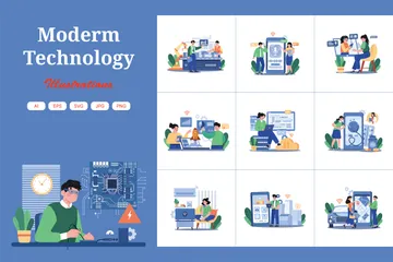 Moderne Technologie Illustrationspack