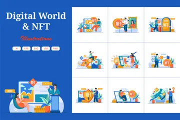 Monde numérique NFT Pack d'Illustrations