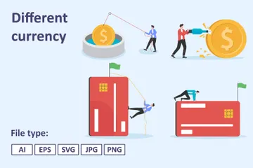 Moneda diferente Paquete de Ilustraciones