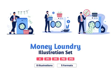 Money Laundering Illustration Pack