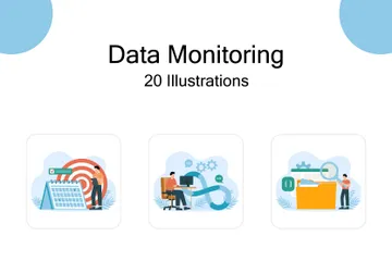 Monitoramento de dados Illustration Pack