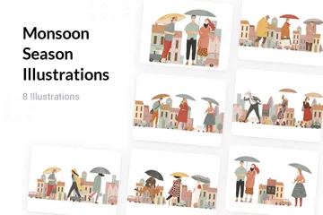 Monsoon Season Illustration Pack