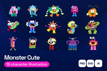 Süßes Monster Illustrationspack