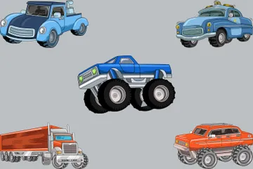 Monster Truck Illustration Pack
