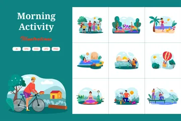 Morning Activity Illustration Pack
