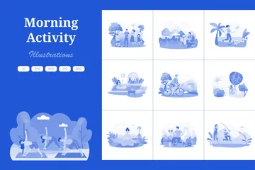 Morning Activity Illustration Pack