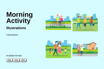 Morning Activity Illustration Pack