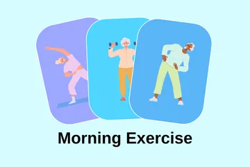 Morning Exercise Illustration Pack