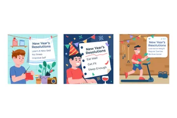 Motivation For New Year Illustration Pack