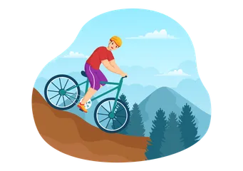 Mountain Biking Illustration Pack