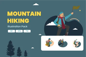 Mountain Hiking Illustration Pack