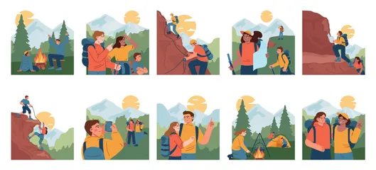 Mountaineering Illustration Pack