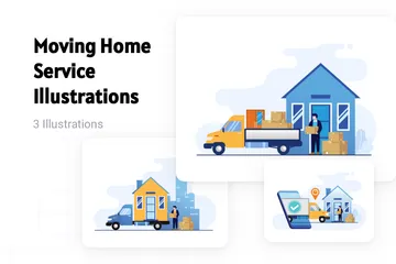 Moving Home Service Illustration Pack