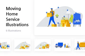 Moving Home Service Illustration Pack