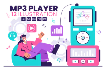 MP3-Musikplayer Illustrationspack