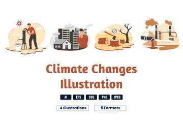 Das Alterações Climáticas Pacote de Ilustrações