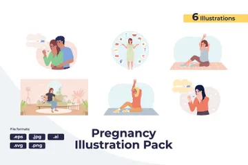 Mudanças em mulheres grávidas Pacote de Ilustrações