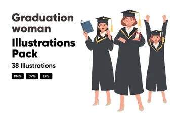 Mujer de graduación Paquete de Ilustraciones