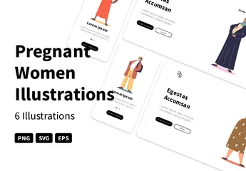 Mujeres embarazadas Paquete de Ilustraciones