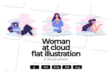 Mujeres en la nube Paquete de Ilustraciones