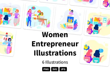 Mulheres empreendedoras Pacote de Ilustrações