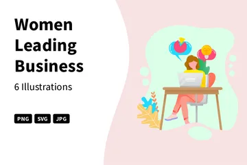 Mulheres liderando negócios Pacote de Ilustrações