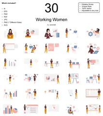 Mulheres trabalhadoras Pacote de Ilustrações