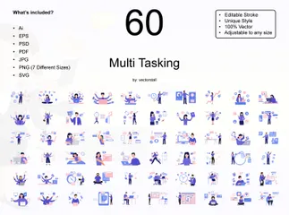 Multi Tasking Illustration Pack