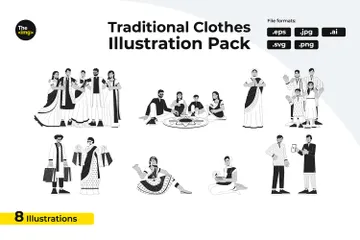Multicultural Diwali People Illustration Pack