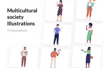Multicultural Society Illustration Pack