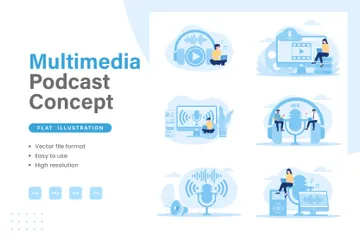 Multimedia & Podcast Illustration Pack
