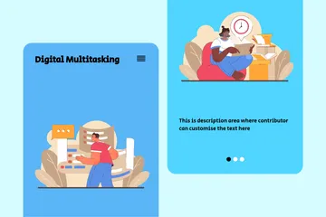 Multitâche numérique Illustration Pack