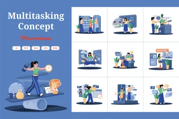 Multitasking Illustration Pack