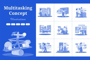 Multitasking Illustration Pack