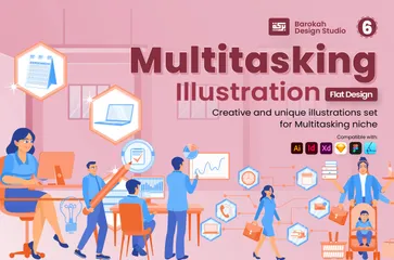 Multitasking 2 Illustration Pack