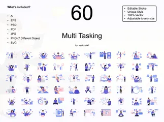 Multitasking Illustrationspack