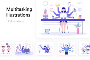 Multitasking Illustration Pack