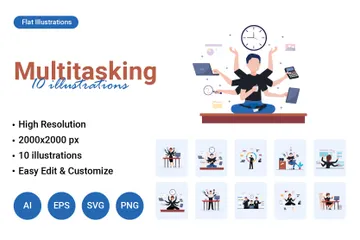 Multitasking Illustration Pack