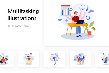 Multitasking Illustration Pack