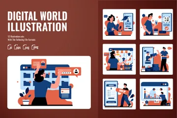 Mundo digital Paquete de Ilustraciones