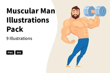 Muscular Man Illustration Pack