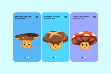 Mushroom Character Illustration Pack