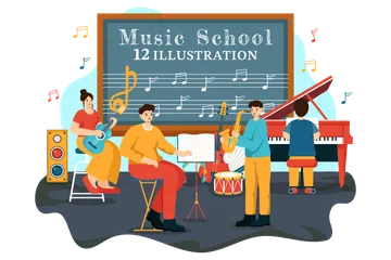 Music School Illustration Pack