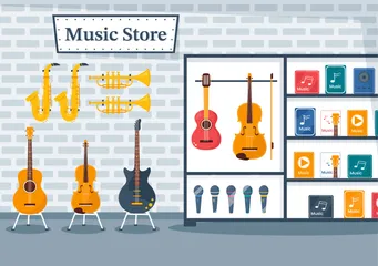 Music Store Illustration Pack