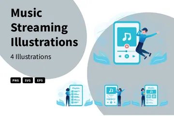 Music Streaming Illustration Pack