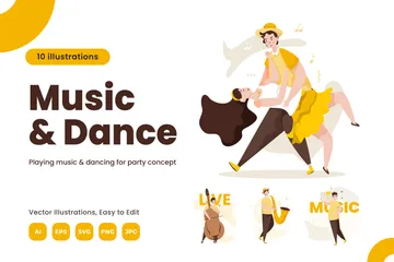 Musica y baile Paquete de Ilustraciones