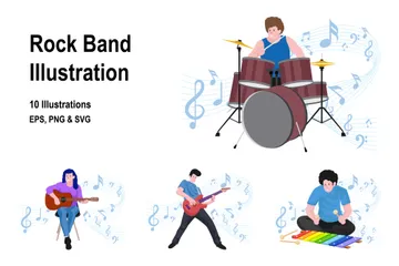 Musical Rock Band Vol 1 Illustration Pack