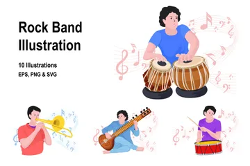 Musical Rock Band Vol-2 Illustration Pack
