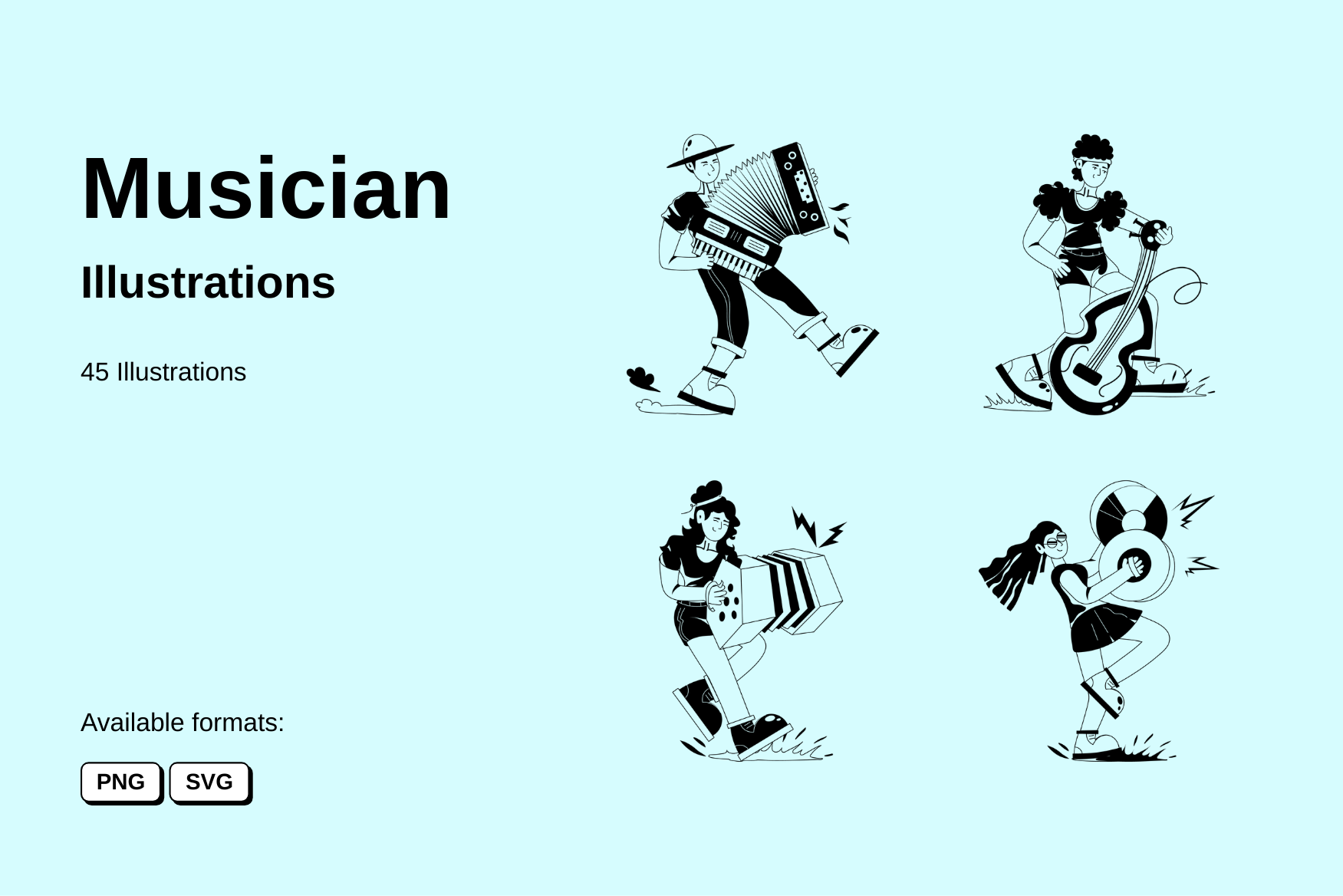 Premium musician illustration pack from entertainment illustrations
