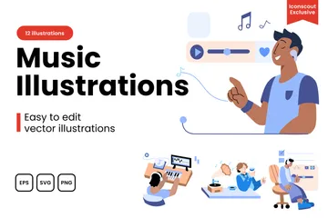 Musik Illustrationspack